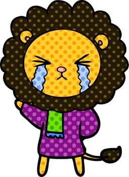 cartoon crying lion vector