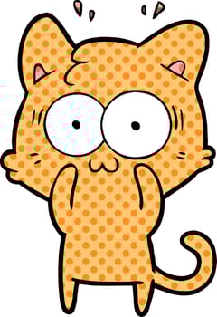 cartoon surprised cat vector