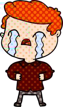 cartoon man crying vector