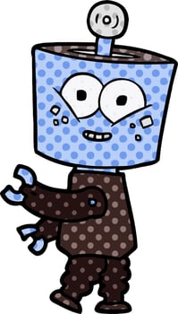 happy cartoon robot vector