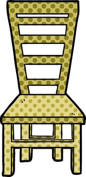 old wooden chair cartoon vector
