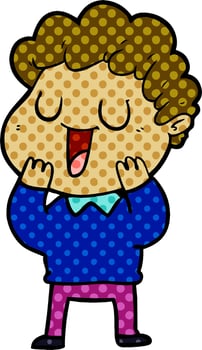 laughing cartoon man vector
