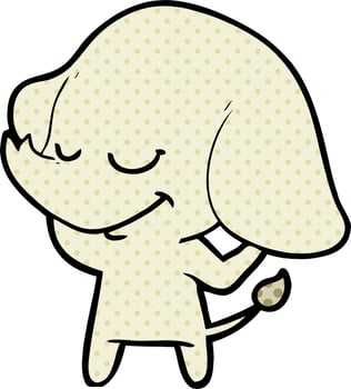 cartoon smiling elephant vector