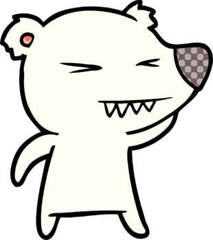 angry polar bear cartoon vector