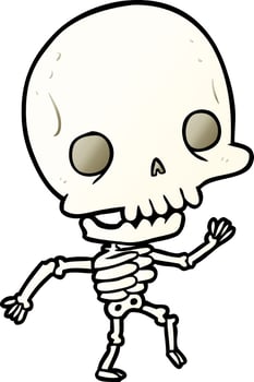 cute cartoon dancing skeleton vector