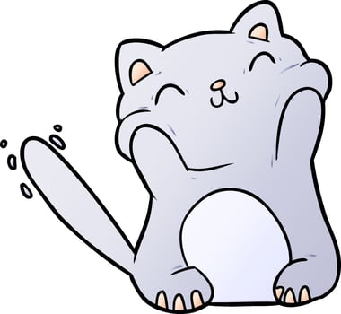 very happy cute cartoon cat vector