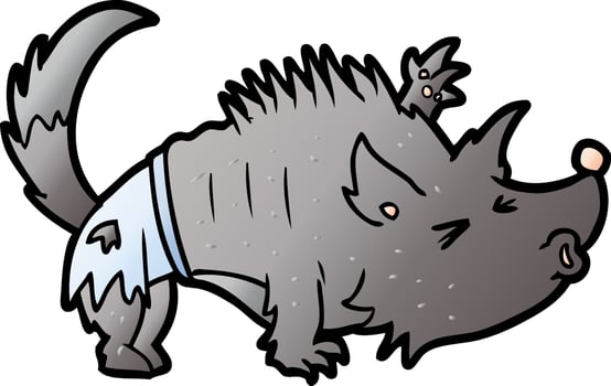 cartoon halloween werewolf vector