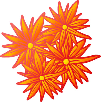 cartoon bright flowers vector