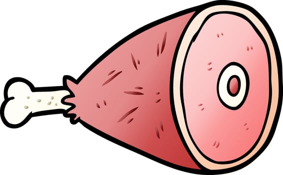 cooked cartoon leg of meat vector