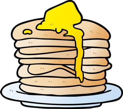 cartoon stack of pancakes vector