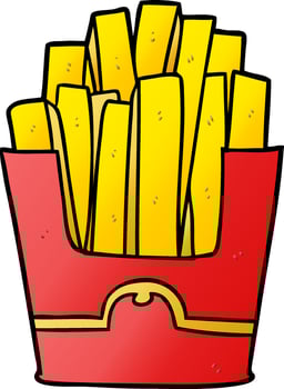 cartoon junk food fries vector