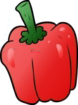 cartoon fresh organic pepper vector