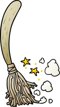 cartoon halloween witches broom vector