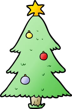 cartoon christmas tree vector