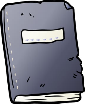 cartoon battered old notebook vector