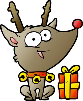 cartoon christmas reindeer vector