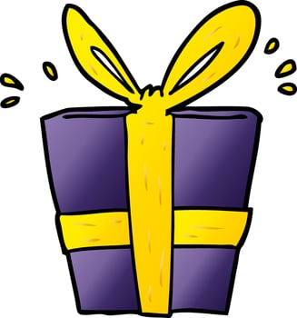 cartoon wrapped gift vector