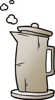 cartoon old style kettle vector