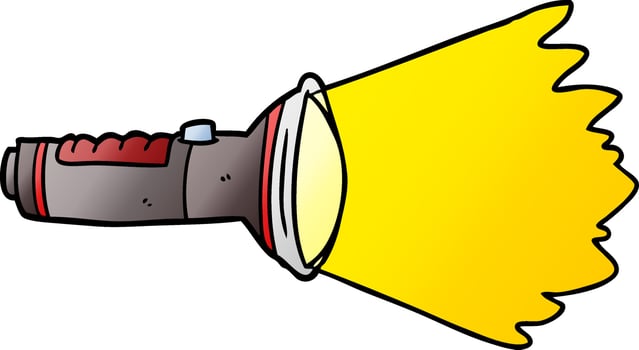cartoon electric torch shining vector