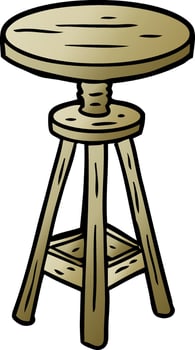 cartoon adjustable artist stool vector