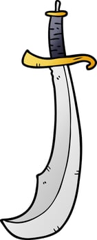 cartoon curved sword vector