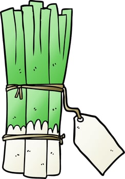 cartoon organic bunch of leeks vector