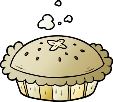 hot cartoon pie fresh out of the oven vector