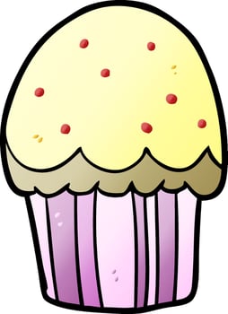 cartoon doodle cupcake vector