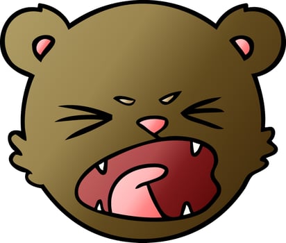 cute cartoon teddy bear face vector