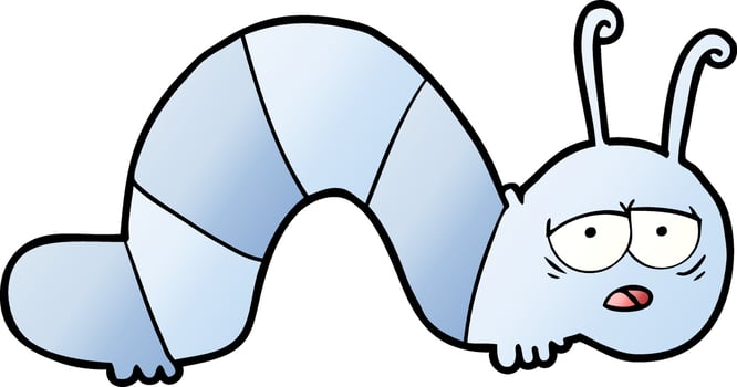 cartoon tired caterpillar vector