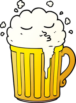 cartoon mug of beer vector