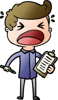 cartoon shouting salesman vector