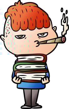 cartoon man smoking vector