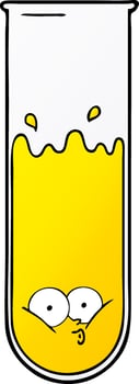 cartoon surprised test tube vector