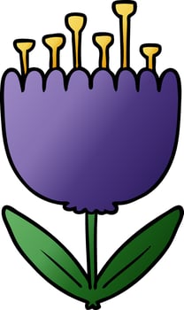 cartoon purple flower vector