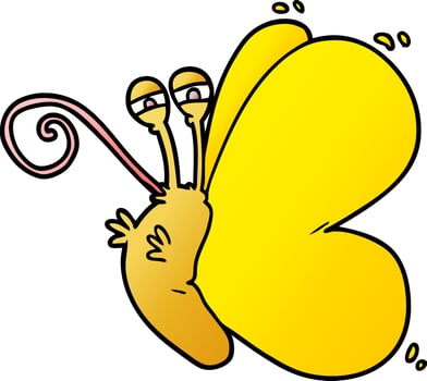 funny cartoon butterfly vector