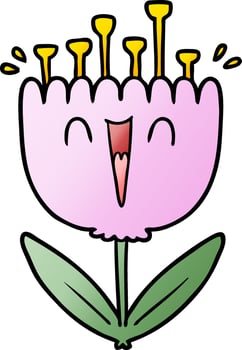 cartoon happy flower vector