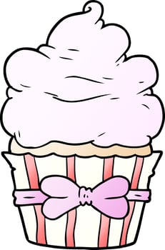 cartoon fancy cupcake vector