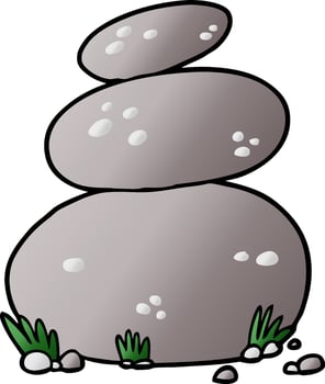 cartoon large stacked stones vector