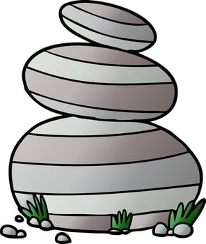 cartoon large stacked stones vector
