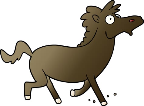 cartoon running horse vector