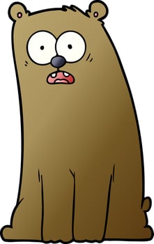 cartoon surprised bear vector