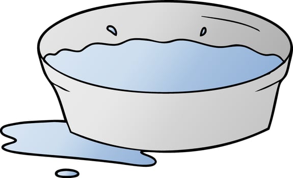 cartoon dog water bowl vector