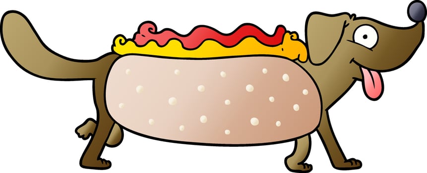 happy cartoon hotdog vector