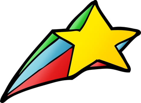 shooting star decorative cartoon vector