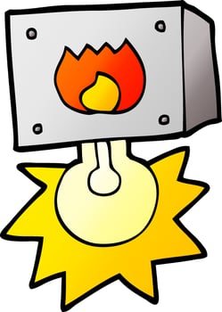 cartoon flashing fire warning light vector
