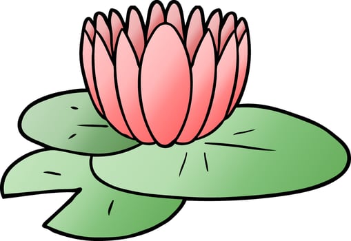 cartoon water lily vector