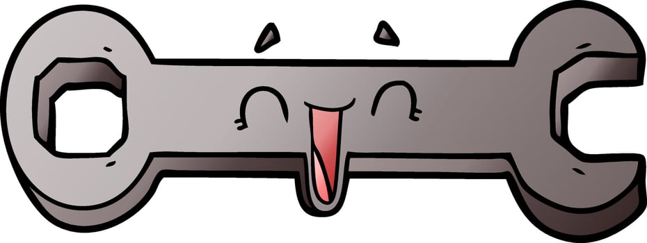 cartoon gray spanner tool vector