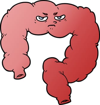 cartoon angry colon vector
