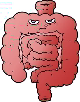 cartoon intestines character vector